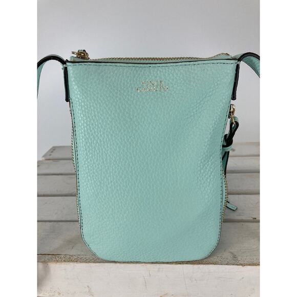 VINCE CAMUTO SMALL MINT GREEN PEBBLED LEATHER CROSSBODY BAG - Picture 4 of 13